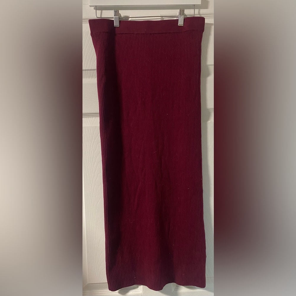 LOFT Deep Red Pencil Skirt